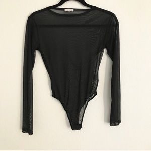 Black mesh bodysuit